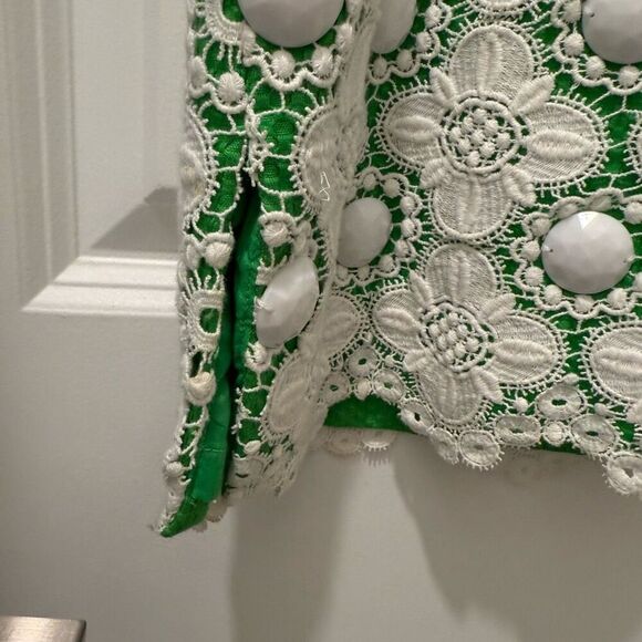 Lilly Pulitzer Jubilee Kelly Green White Bead Sleeveless Tank Sheath Dress sz 6 - Picture 4 of 7